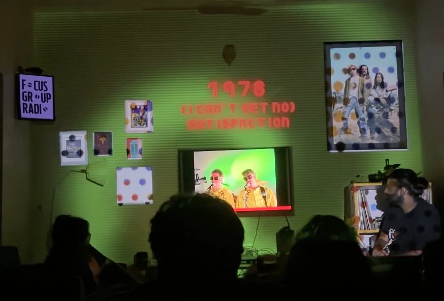Green 1978 visual state projected across the room.