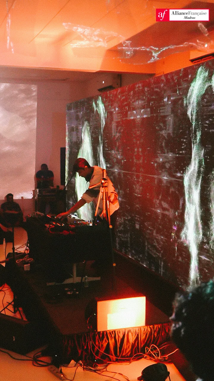 Projection spanning the performance room.