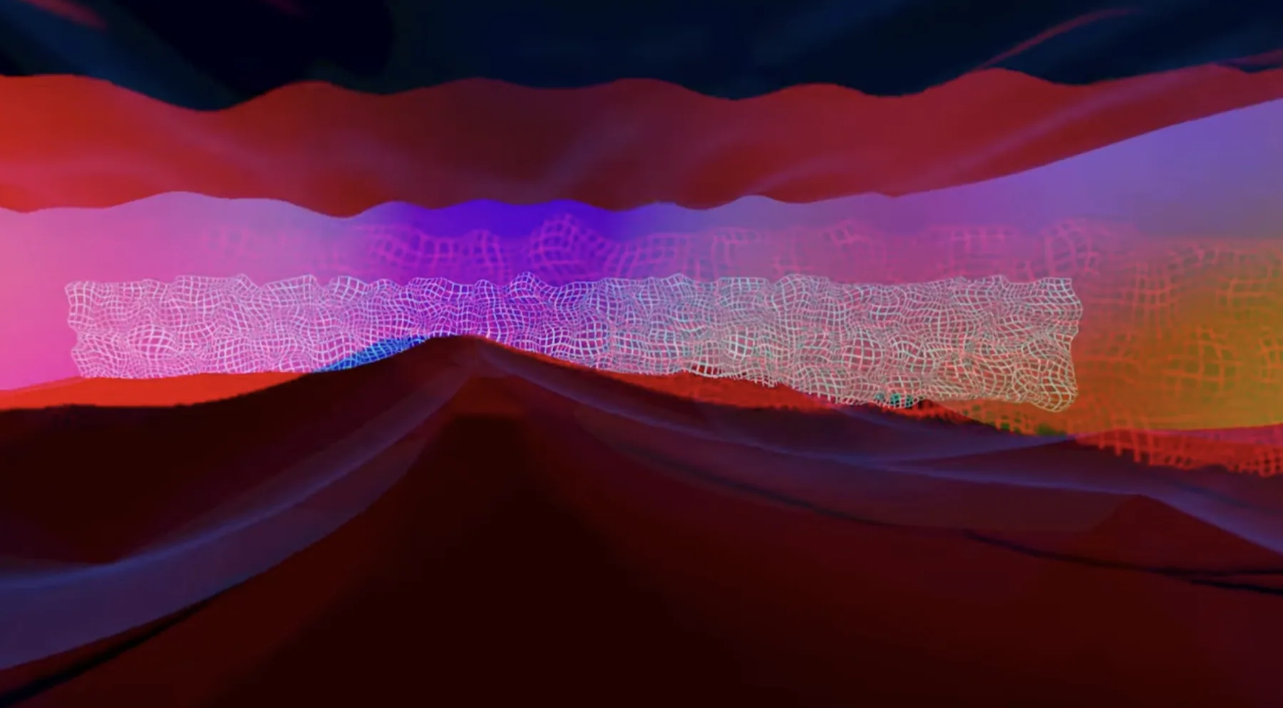 Mesh landscape generated for the video.